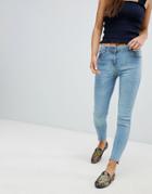 Parisian Step Hem Skinny Jeans - Blue