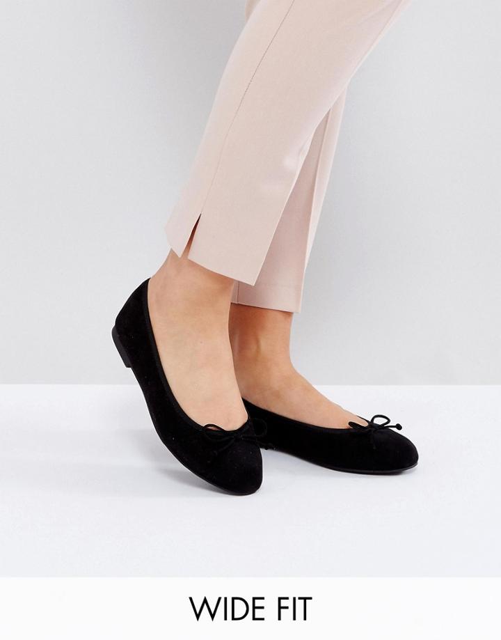 Asos Libra Wide Fit Ballet Flats - Black