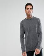 New Look Sweater In Acid Wash Gray - Gray
