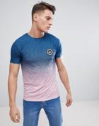 Hype Muscle T-shirt In Blue Speckle Fade - Blue