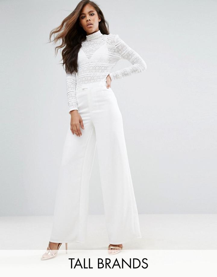 Missguided Tall Wide Leg Pants - White