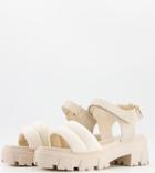 Raid Wide Fit Chunky Heeled Sandals In Stone-neutral
