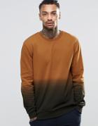 Asos Sweatshirt With Dip Dye - Camel