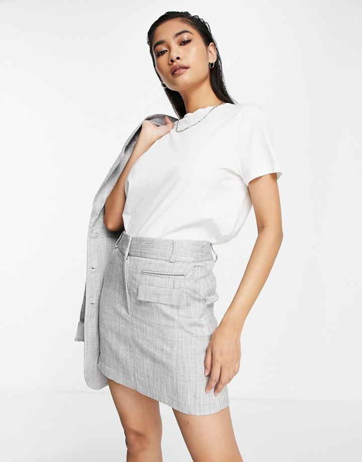Topshop Mini Skirt In Light Gray - Part Of A Set