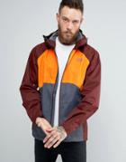 The North Face Sequence Jacket Hooded 3 Color In Orange/gray - Orange