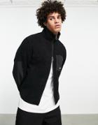 Armani Exchange Sherpa Zip Up Sweatshirt In Black