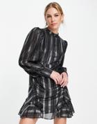 Aligne Metallic Mini Dress In Black