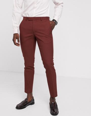 Moss London Suit Pants In Copper - Copper