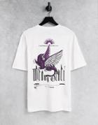 Jack & Jones Originals Oversize T-shirt With Dragon Back Print In White