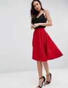 Vesper Pleated Midi Skirt - Red