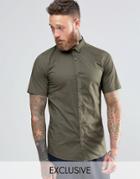 Only & Sons Skinny Smart Short Sleeve Shirt - Green