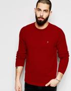 Farah Sweater With Waffle Knit Regular Fit - Red