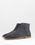 Asos Design Chelsea Boot In Gray Suede With Natural Sole-grey