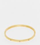 Asos Design Stainless Steel Bangle With Crystal Design In Gold Tone