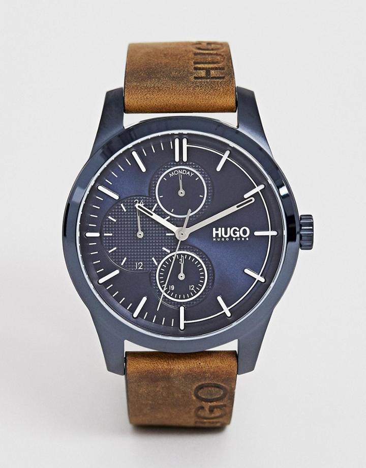 Hugo 1530083 Discover Leather Watch 46mm - Brown