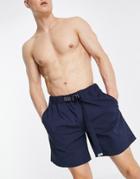 Tommy Jeans Belted Beach Shorts In Twighlight Navy