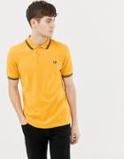 Fred Perry Twin Tipped Polo In Yellow - Yellow