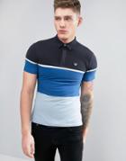 Armani Jeans Slim Fit Pique Polo Color Block In Blue - Blue