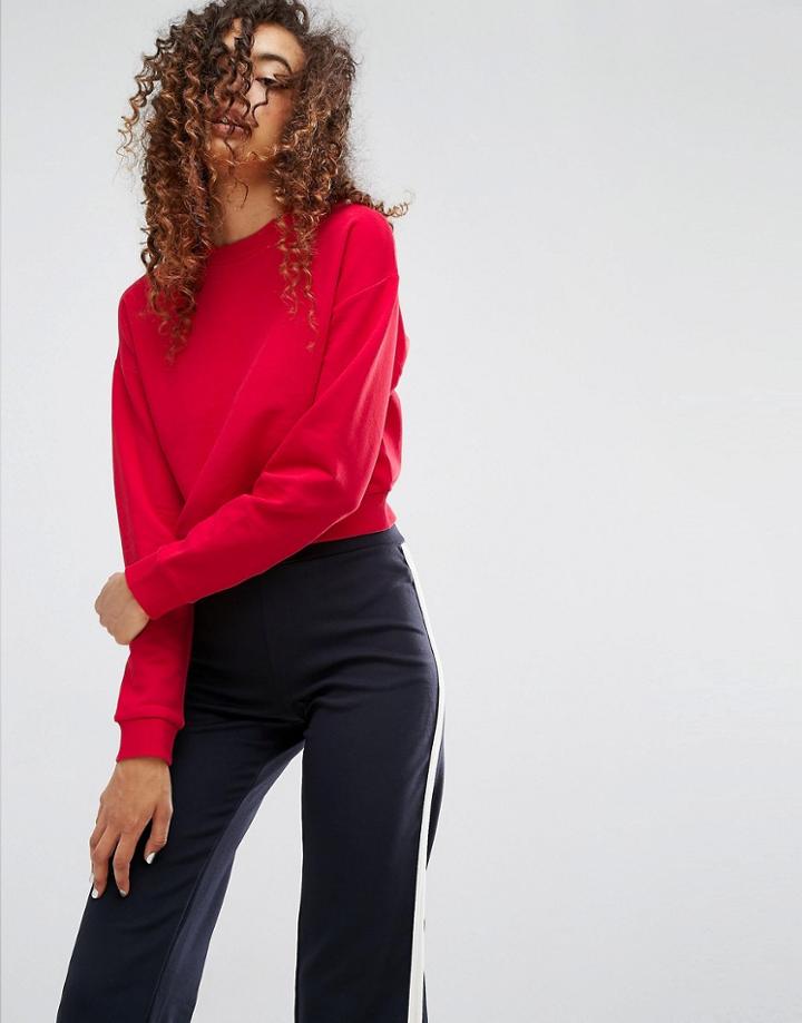 Asos Cropped Sweatshirt - Red