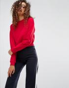 Asos Cropped Sweatshirt - Red