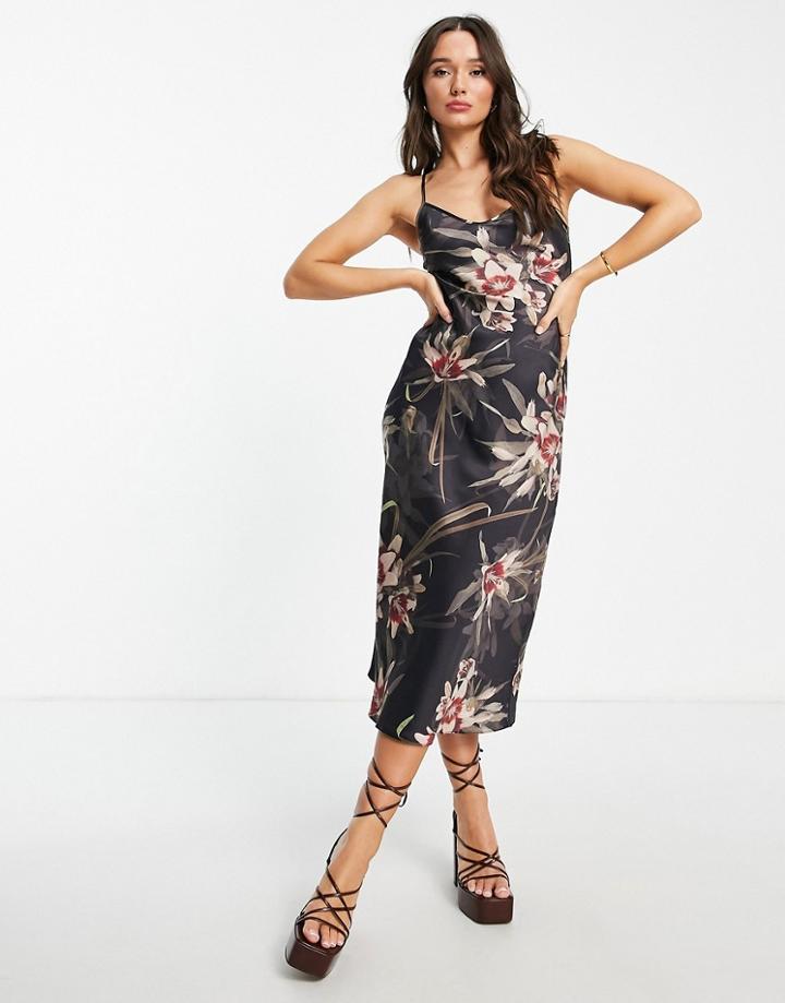 Allsaints Floral Dress In Black