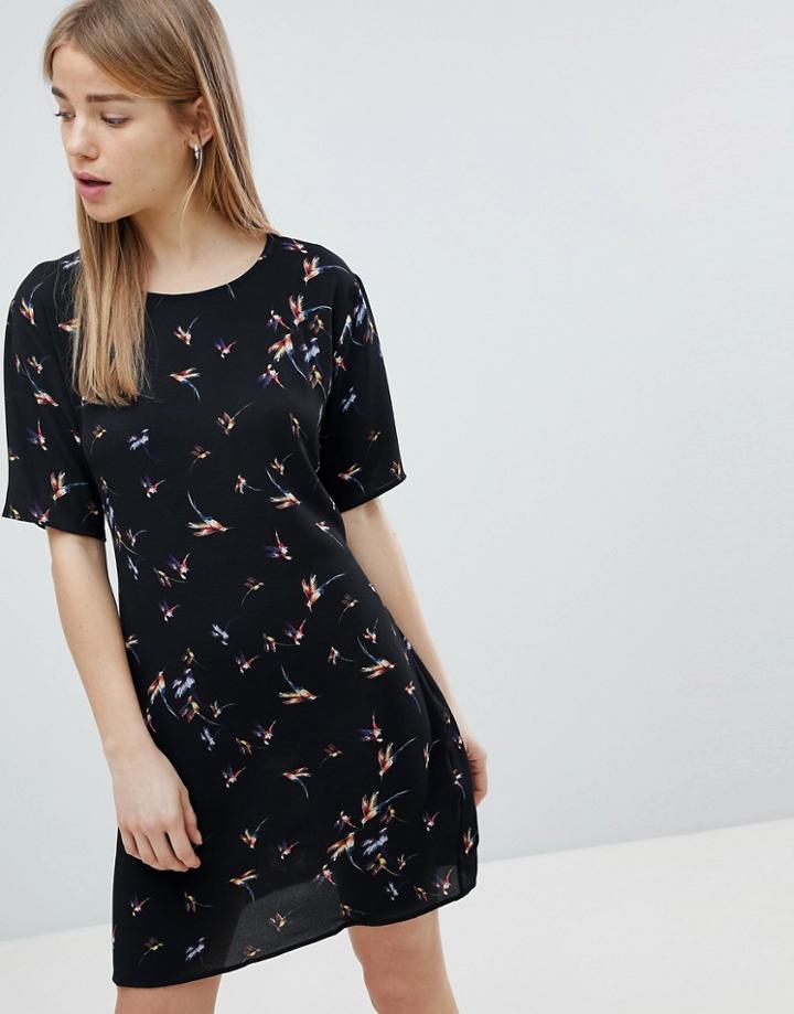 Jdy Shift Dress With Bird Print - Multi
