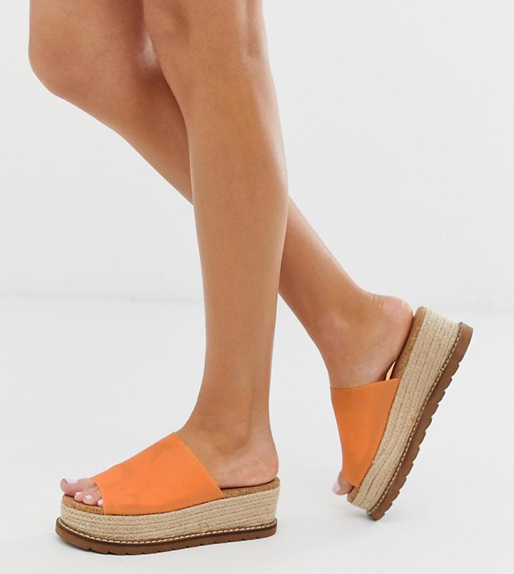 Asos Design Jade Clear Espadrille Mules In Orange
