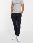 French Connection Jersey Lounge Joggers In Marine And Gunmetal-blues