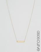 Asos Curve Brass Plated Smooth Bar Necklace - Gold