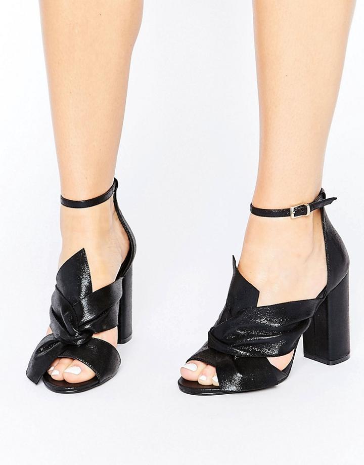 Miss Selfridge Soft Knot Sandal - Black