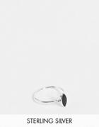 Kingsley Ryan Diamond Onyx Ring In Sterling Silver