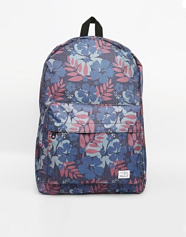 Spiral Floral Backpack - Black