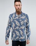 Brooklyn Supply Co Revere Collar Cactus Shirt - Navy