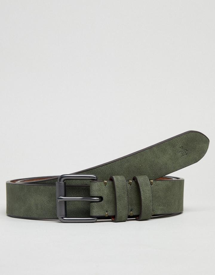 Original Penguin Skinny Leather Casual Belt - Green