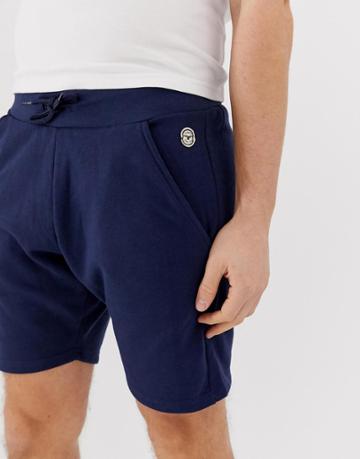 Le Breve Basic Jersey Shorts-navy