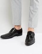 Asos Derby Shoes In Black Patent With Panel Detail - Black