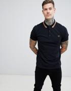 Fred Perry Tipped Polo In Black - Black