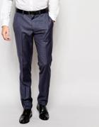 Vito Super Skinny Check Pants - Blue