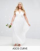 Asos Curve Bridal Tulle Maxi Prom Dress - White