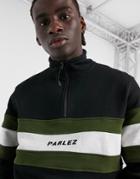 Parlez Bowline Half-zip Embroidered Sweat In Black