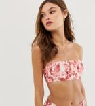 Unique21 Tie Dye Bandeau Bikini Top With Tie Back - Multi
