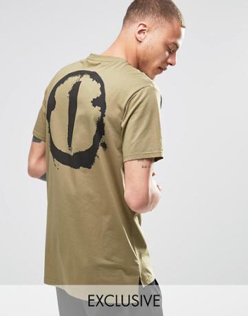Black Eye Rags T-shirt With Back Print - Khaki