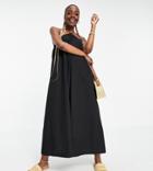 Asos Design Tall Halter Neck Maxi Swing Dress In Black