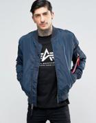 Alpha Industries Ma1-tt Bomber Jacket Slim Fit In Navy - Navy