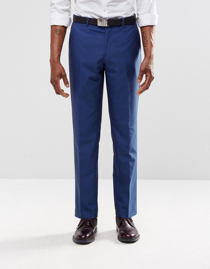 Harry Brown Slim Fit Suit Pants In Bold Blue - Blue