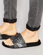 Slydes Splattered Slider Flip Flops - Black