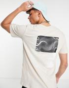 Jack & Jones Core Oversized T-shirt With Ninety Back Print In Beige-neutral