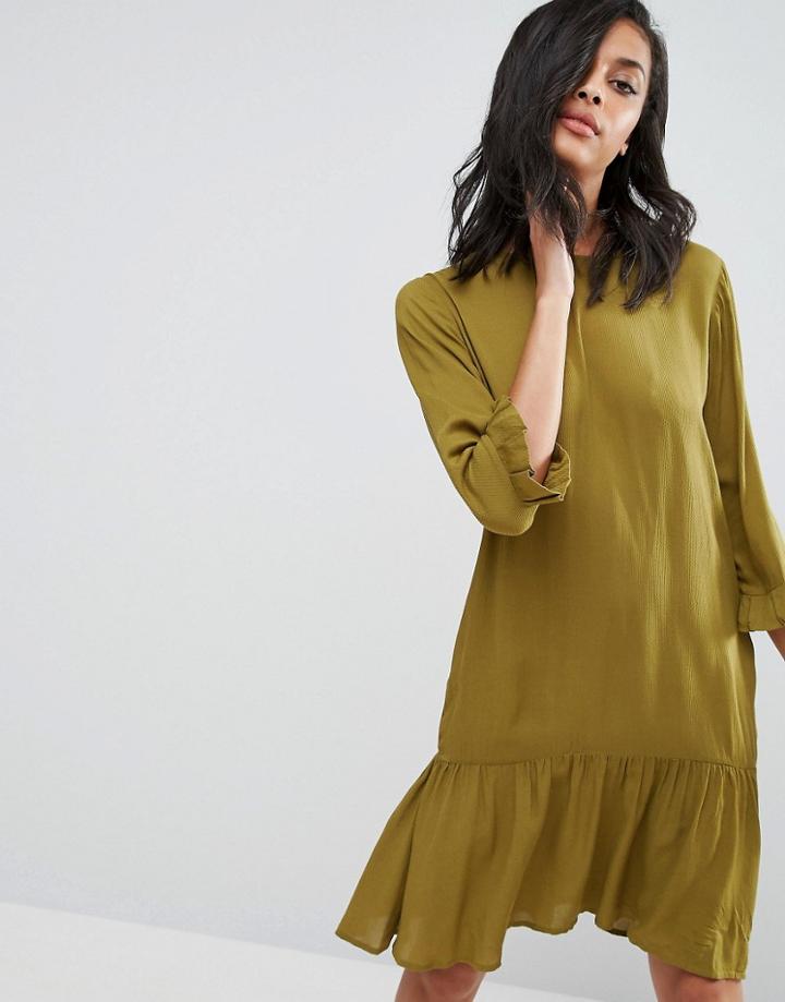 Minimum Drop Peplum Dress - Green