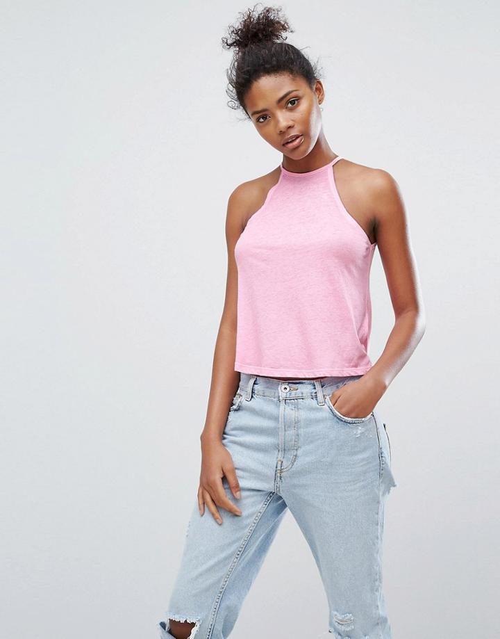 New Look High Neck Cami Top - Pink