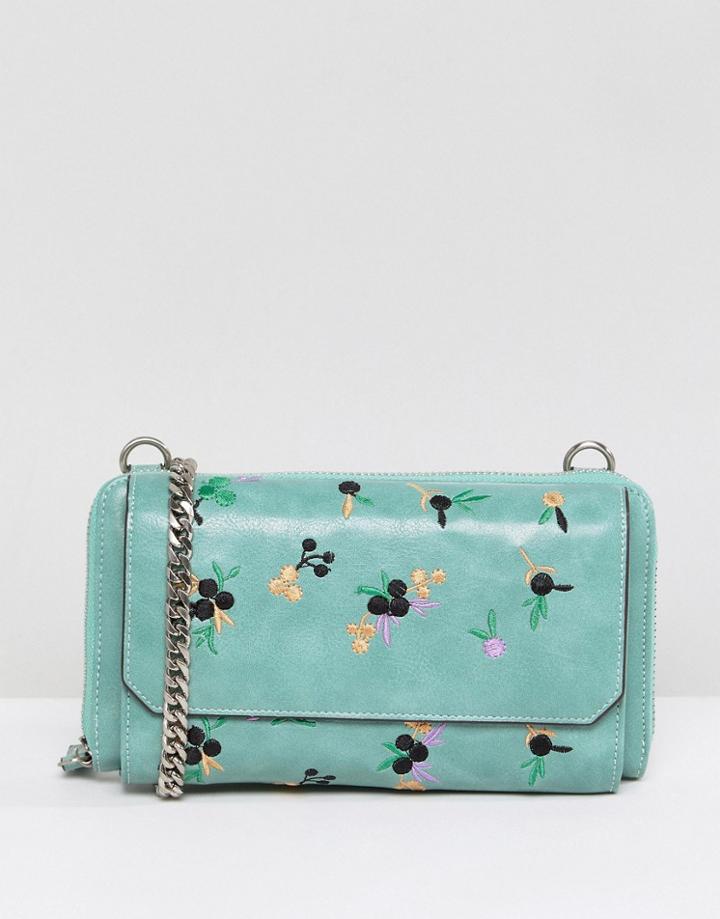 Essentiel Antwerp Embroidered Crossbody Bag - Green